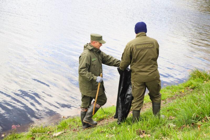 В Несвиже стало чище: была убрана территория, прилегающую к Замковому пруду. Фотофакт