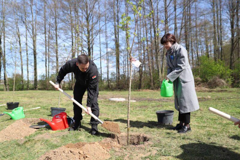 В Несвиже состоялась торжественная церемония открытия общественного пространства «Женщины ЖКХ — вместе»